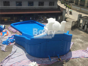 Outdoor Bear Giant Inflatable Water Park With EN14960 0.55mm PVC Tarpaulin Material