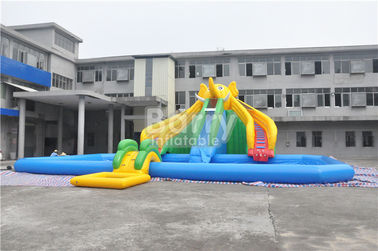 Mobile Large Commercial Inflatable Water Park With Elephant Slide Design Build