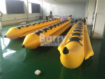 Yellow 8 Seats Inflatable Toy Boat Water Game Banana Boat Inflatable Water Toy