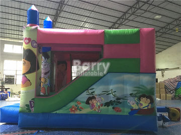 Pink Princess Large Dora Inflatable Bounce House Commercial With Digital Printing