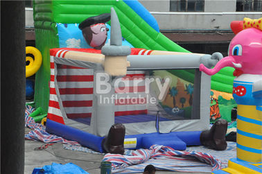 Outdoor / Indoor Pirate Kids Inflatable Bouncer Jumping Houses Fade Proof