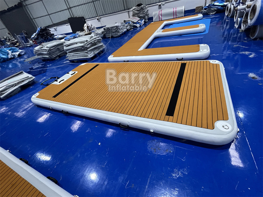 Sun Bathing Swim Play Wakeboard Customized Color Inflatable Dock With Teak Finish And High Capacity