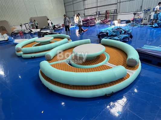 Water Entertainment Customized Color Blow Up Dock Inflatable Pontoon Raft For Rivers