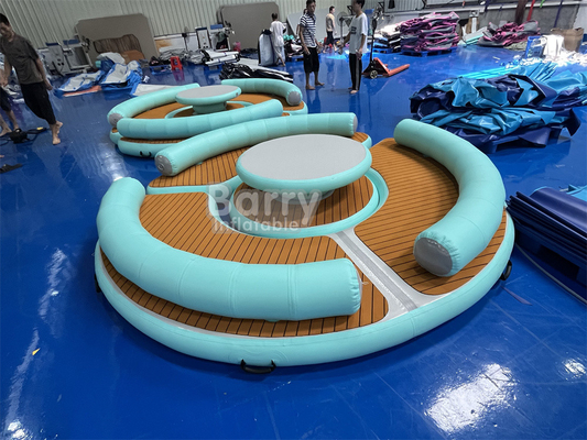 Water Entertainment Customized Color Blow Up Dock Inflatable Pontoon Raft For Rivers