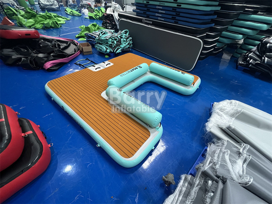 U Shape Lake Floating Platform Inflatable Swim Platform Customized Play Equipment Island