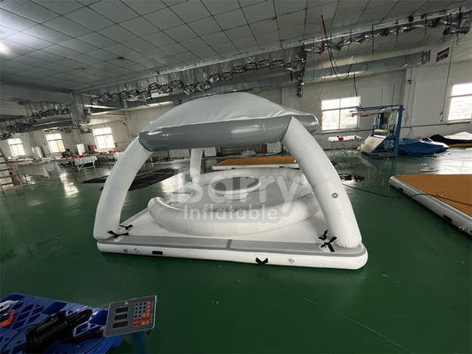 Customized Portable Water Floating Leisure Aqua Banas Platform Dock With Tent Inflatable Lounger