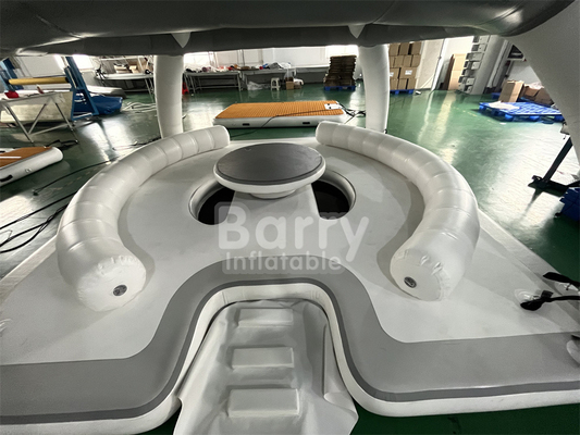 Customized Portable Water Floating Leisure Aqua Banas Platform Dock With Tent Inflatable Lounger