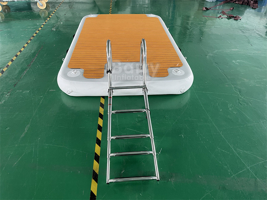 Water Floating Entertainment  Floating Dock Inflatable Pontoon Fishing Boats With Ladder