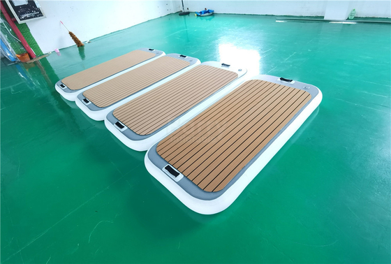 Drop Stitch Material Inflatable Pontoon Boat Jetski Dock Lake Floating Platform For Water Play