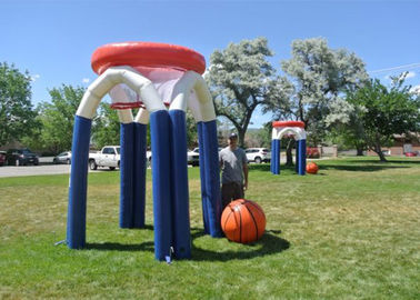 Customzied Giant Inflatable Sports Games Basketball Hoop / Basketball Court With 0.55mm PVC