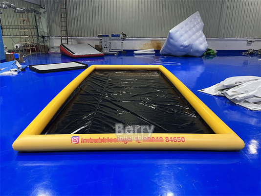 Easy Maintenance Yellow Inflatable Car Wash Containment Mat With Logo Printing