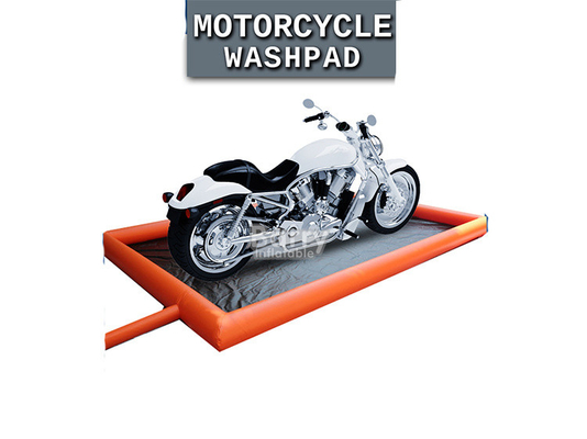 PVC Non-Slip Surface Yes And Hot Air Welding Orange Water Containment Inflatable Car Wash Mat