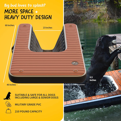 Customized Logo Inflatable Floating Dock DWF PVC Tarpaulin Water Inflatable Dog Ramp For Dog Swim