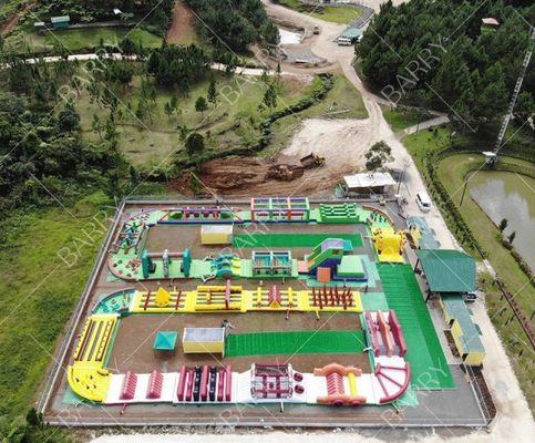 Commercial Grade Fire Resistant PVC 5km Obstacle 5k Inflatable Run For Kids Adults With Air Blower