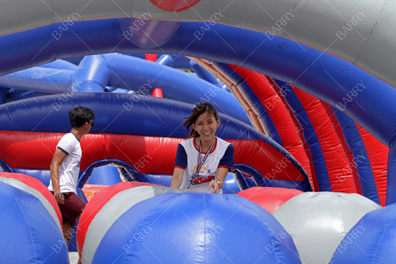 Commercial Singapore Case Large Event Inflatable 5km Giant Inflatable Obstacle Course Bouncy Castle 5k Activities