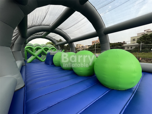 Customized Logo And Color Inflatable 5k Fun Run The Mad House Game With Commercial Air Blower