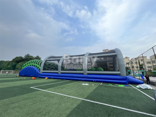 Customized Logo And Color Inflatable 5k Fun Run The Mad House Game With Commercial Air Blower