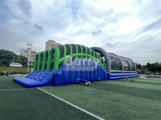 Customized Logo And Color Inflatable 5k Fun Run The Mad House Game With Commercial Air Blower