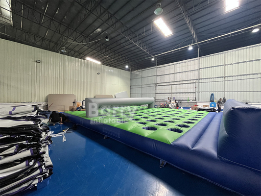 17.5m(L)X7.4m(W)X1.2m(H) Pvc Tarpaulin Inflatable Mattress Run For Insane Inflatable 5k Obstacle Course Run