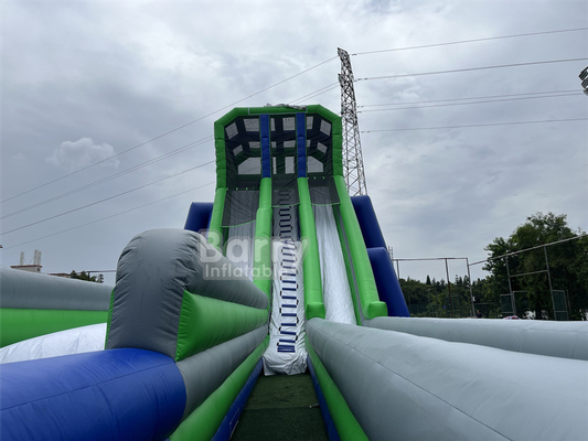 Custom Kid Party Game High 36x14x13m Tripod Giant Water Slide For Large Event 5km Inflatable Obstacle Course