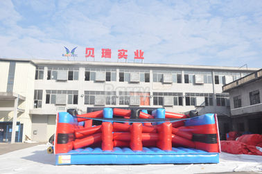 Hot Red 5K Insane Inflatable Obstacle Course For Running Race , Sling Shot 5K Course