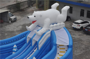 Giant Beautiful New Bear Swimming Pool Slide , Inflatable Pool Slide For Amusement Park