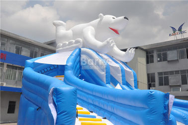 Giant Beautiful New Bear Swimming Pool Slide , Inflatable Pool Slide For Amusement Park