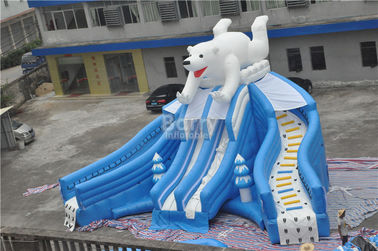 Giant Beautiful New Bear Swimming Pool Slide , Inflatable Pool Slide For Amusement Park