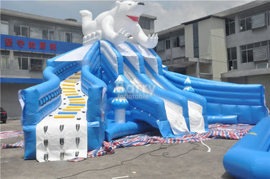Giant Beautiful New Bear Swimming Pool Slide , Inflatable Pool Slide For Amusement Park