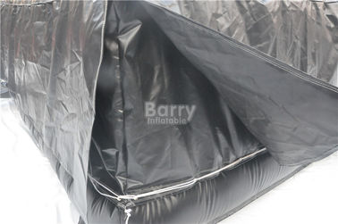 Black Inflatable Jump Air Bag For Skiing , Inflatable Jumping Pad Size 5.1x6.1x1.4M