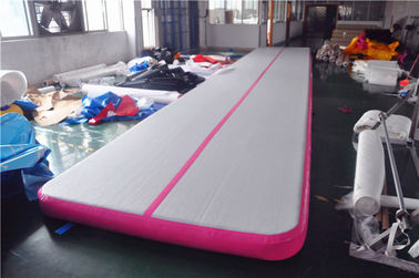 Pink Small Blow Up Gymnastics Mat , Inflatable Tumble Track For Home