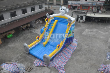 QiQi elephant single lane Blow Up Slide with digital printing , commercial dry slide