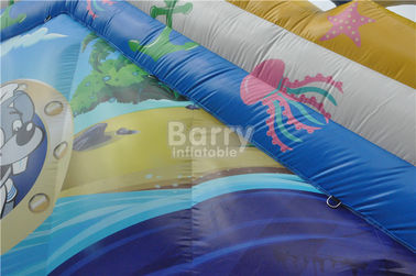 QiQi elephant single lane Blow Up Slide with digital printing , commercial dry slide