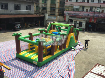 Outdoor And Indoor Blow Up Obstacle Course For Adults , Jungle Theme Kids Obstacle Course