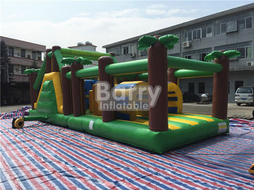 Outdoor And Indoor Blow Up Obstacle Course For Adults , Jungle Theme Kids Obstacle Course