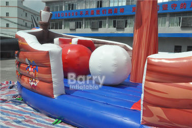 Attractive Commercial Inflatable Combo Pirate Ship , Bouncy Castle Slide With Obstacle Course