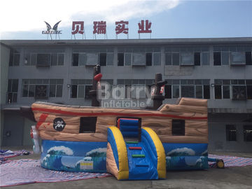 Commercial Kids Blow Up Inflatable Pirate Ship Combo With Lead Free Material
