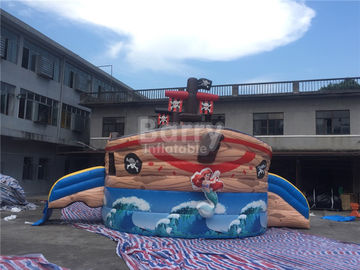 Commercial Kids Blow Up Inflatable Pirate Ship Combo With Lead Free Material