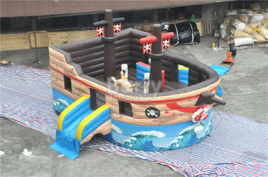 Commercial Kids Blow Up Inflatable Pirate Ship Combo With Lead Free Material