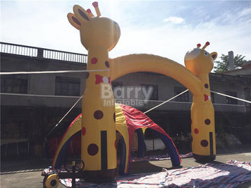 Yellow Giraffe Inflatable Arch For Event With Logo Printing  SCT EN71