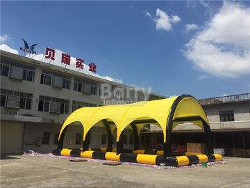 Customized Yellow PVC Tarpaulin Inflatable Tent With Pool , Inflatable Shelter