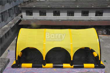 Customized Yellow PVC Tarpaulin Inflatable Tent With Pool , Inflatable Shelter