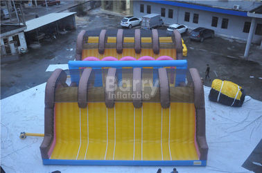 Custom Amusement Amazing Adults Inflatable Obstacle Course With Swimming Pool