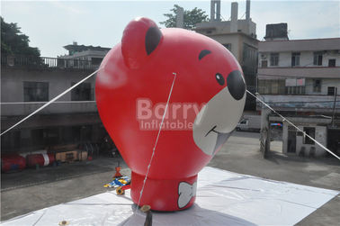 Oxford Red Bear Inflatable Ground Balloon For Advertising 8.5m Height