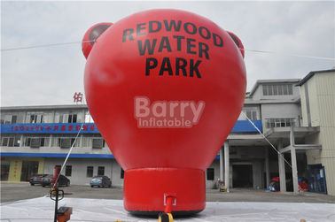 Oxford Red Bear Inflatable Ground Balloon For Advertising 8.5m Height