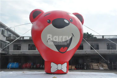 Oxford Red Bear Inflatable Ground Balloon For Advertising 8.5m Height