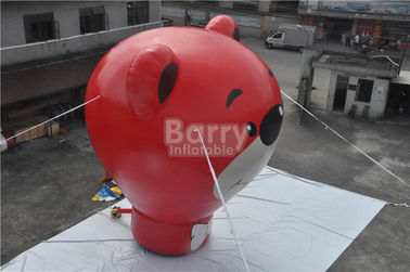 Oxford Red Bear Inflatable Ground Balloon For Advertising 8.5m Height