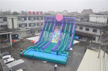 Cool 5 Lanes Giant Inflatable Water Slide With Big Pool / Adult Inflatable Games