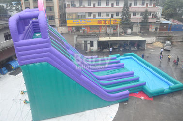 Cool 5 Lanes Giant Inflatable Water Slide With Big Pool / Adult Inflatable Games