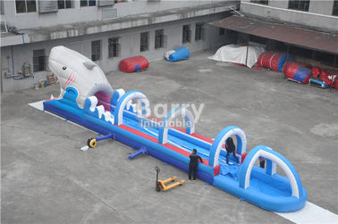 0.55mm PVC Tarpaulin Inflatable Water Slides For Kids , Custom Sharp Inflatable 